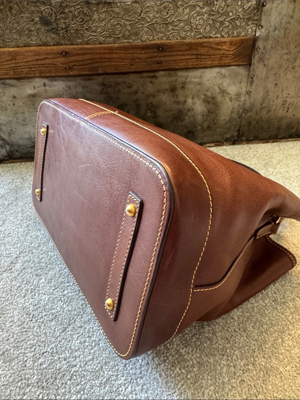 Dooney & Bourke Florentine Perry Satchel in Chestnut - Picture 7 of 16